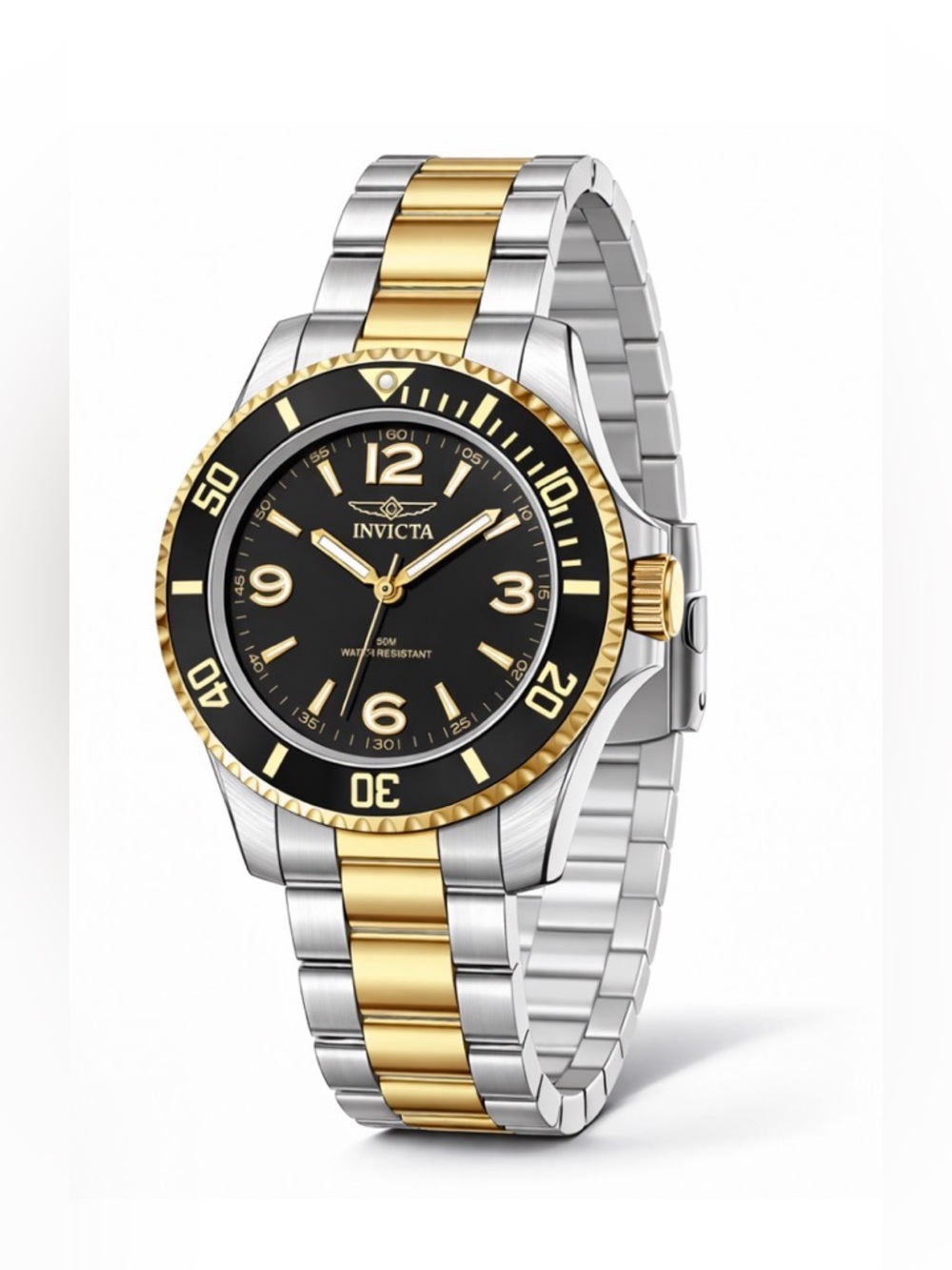 Invicta Specialty Rowan Men’s Steel Watch - Black & Gold Accents (69477)